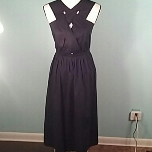 ASOS Dresses & Skirts - NWT Asos 6 Navy MIDI strappy crossover front dress